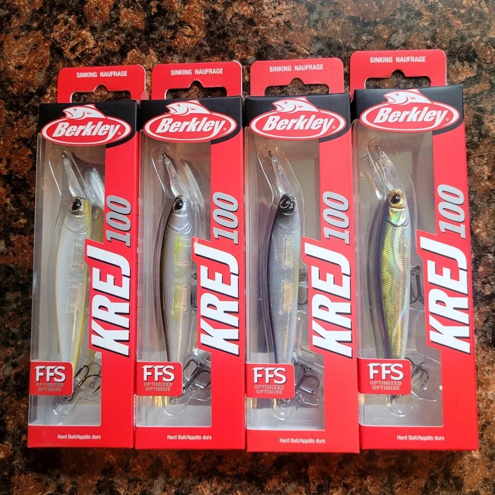 LOT OF 4 Berkley KREJ 100 Jerkbaits Great For Bass!! Livescope‎ Enhanced New!